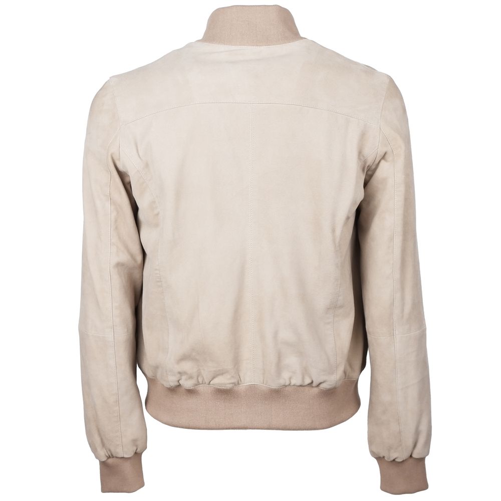 Veste Emilio Romanelli en cuir beige