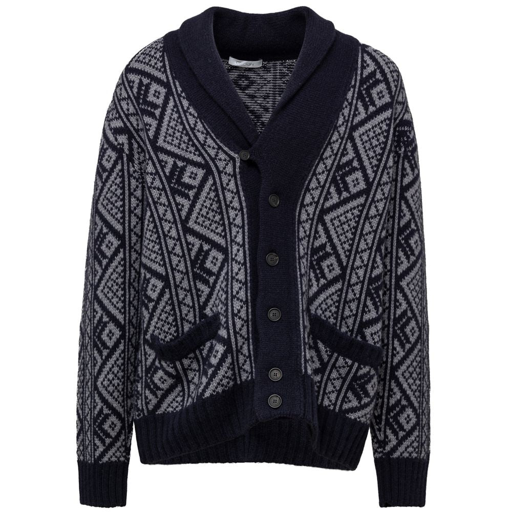 Cardigan Cruciani Bicolor bleu gris