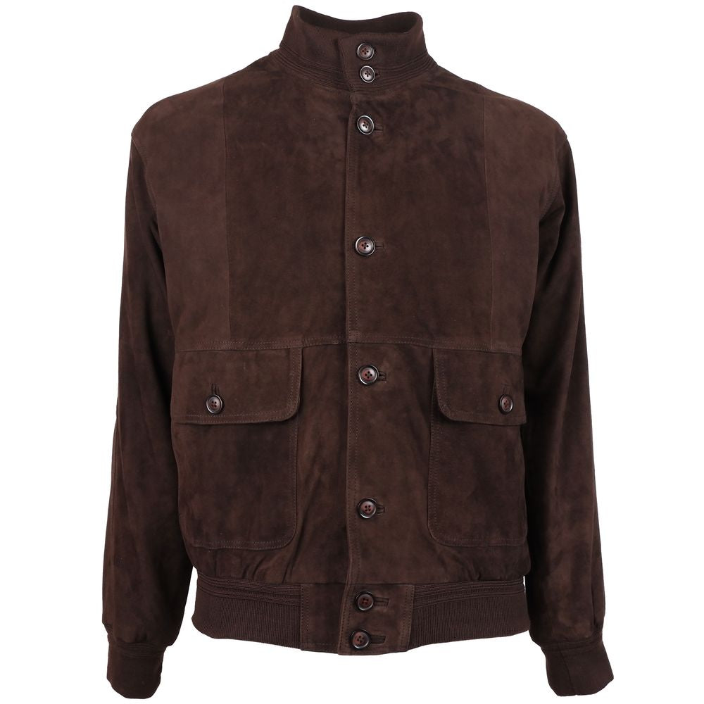 Veste Emilio Romanelli en cuir marron