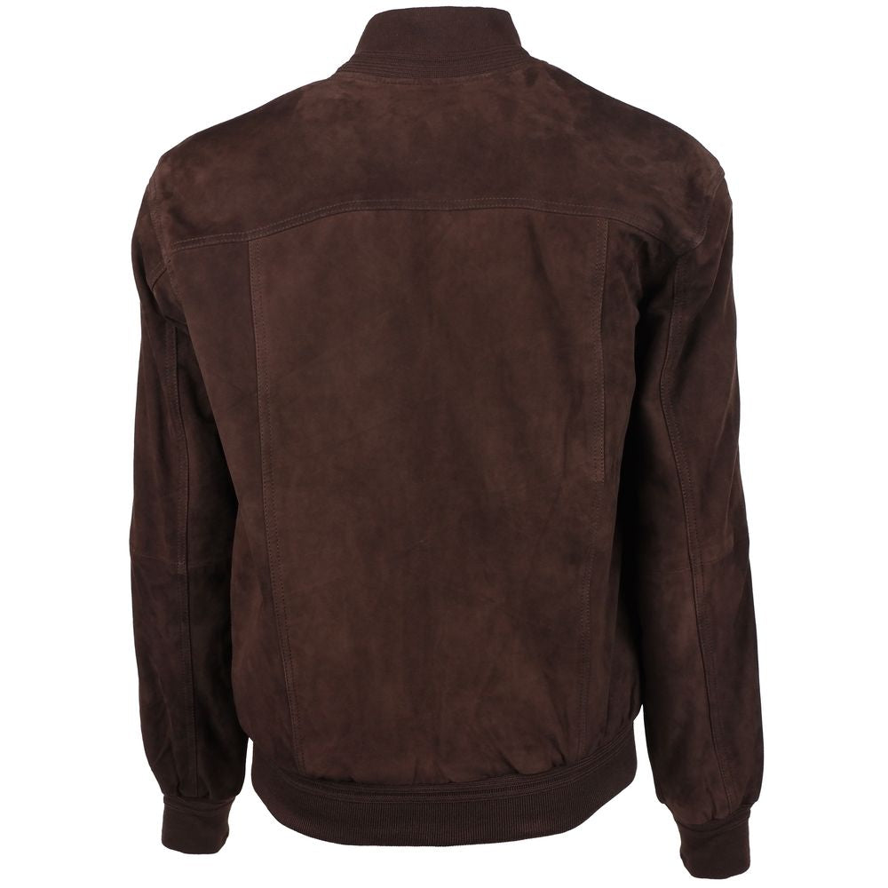 Veste Emilio Romanelli en cuir marron
