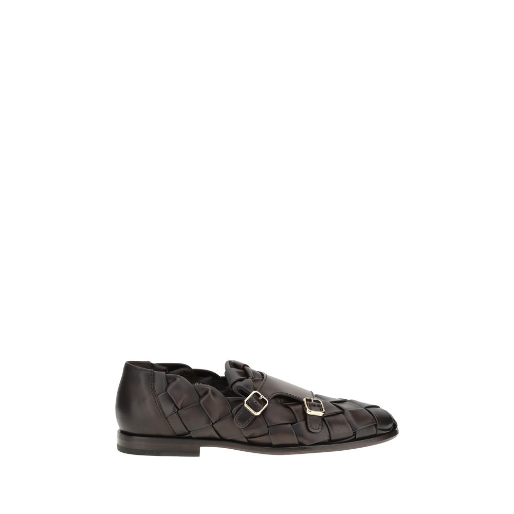 Loafers Santoni Woven Weave noirs