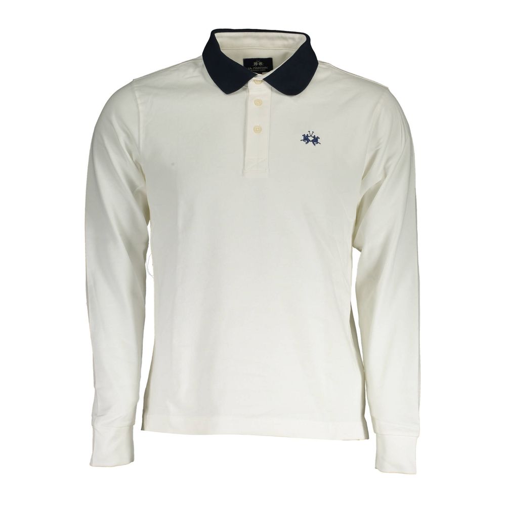 Polo La Martina long col blanc
