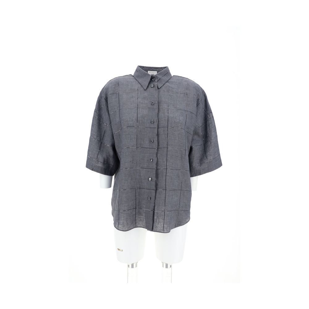 Chemise Brunello Cucinelli monochrome blanche