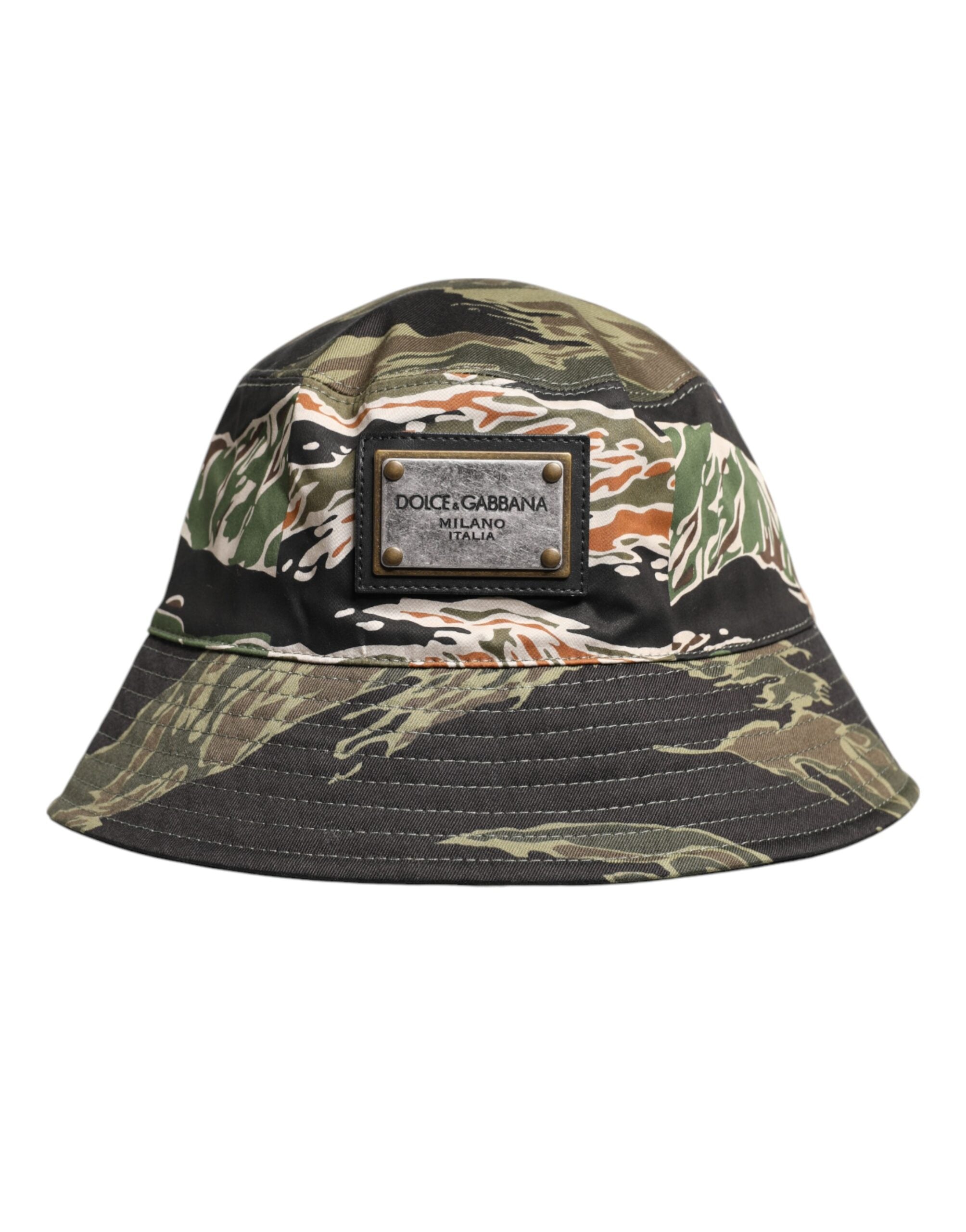 Chapeau Dolce & Gabbana camouflage marron