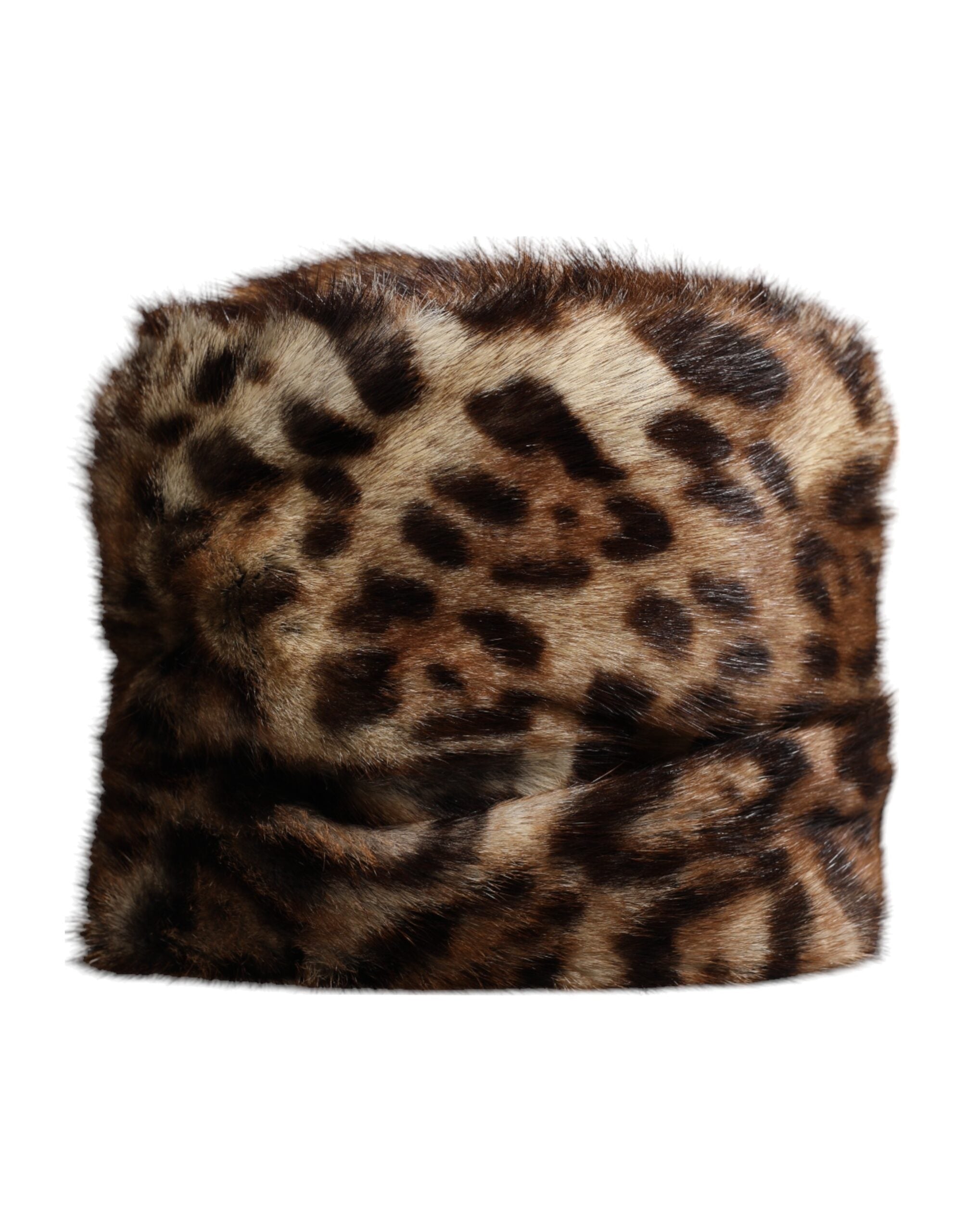 Chapeau DOLCE & GABBANA en fourrure léopard marron