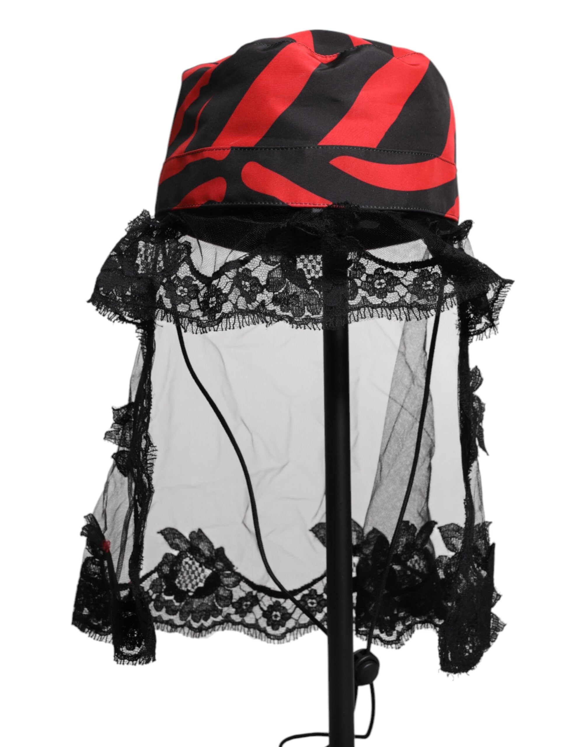 Chapeau DOLCE & GABBANA à rayures noir rouge