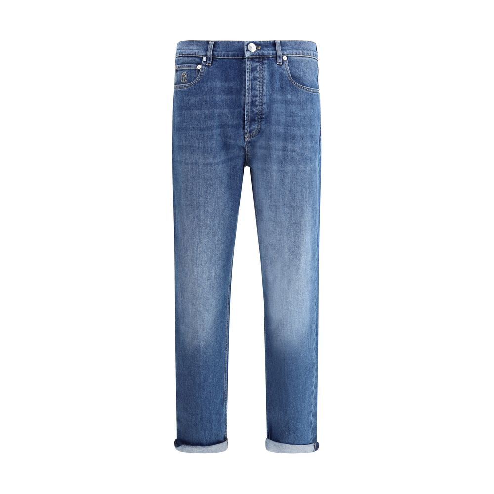 Jeans Brunello Cucinelli droit bleus