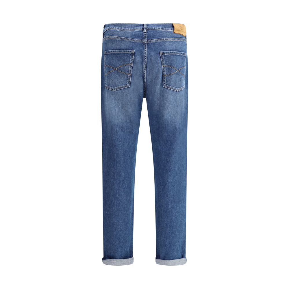Jeans Brunello Cucinelli droit bleus