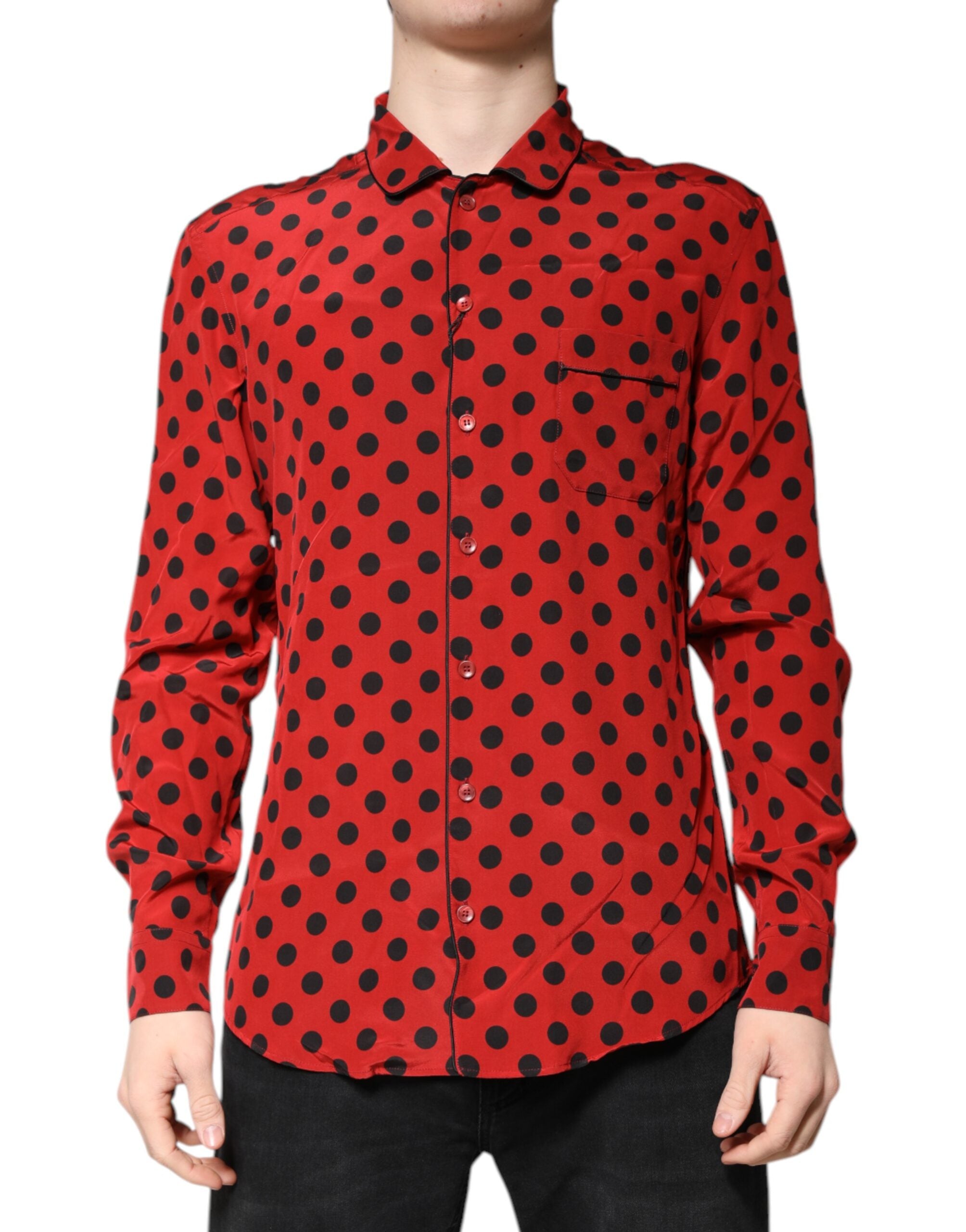 Chemise Dolce & Gabbana rouge à pois