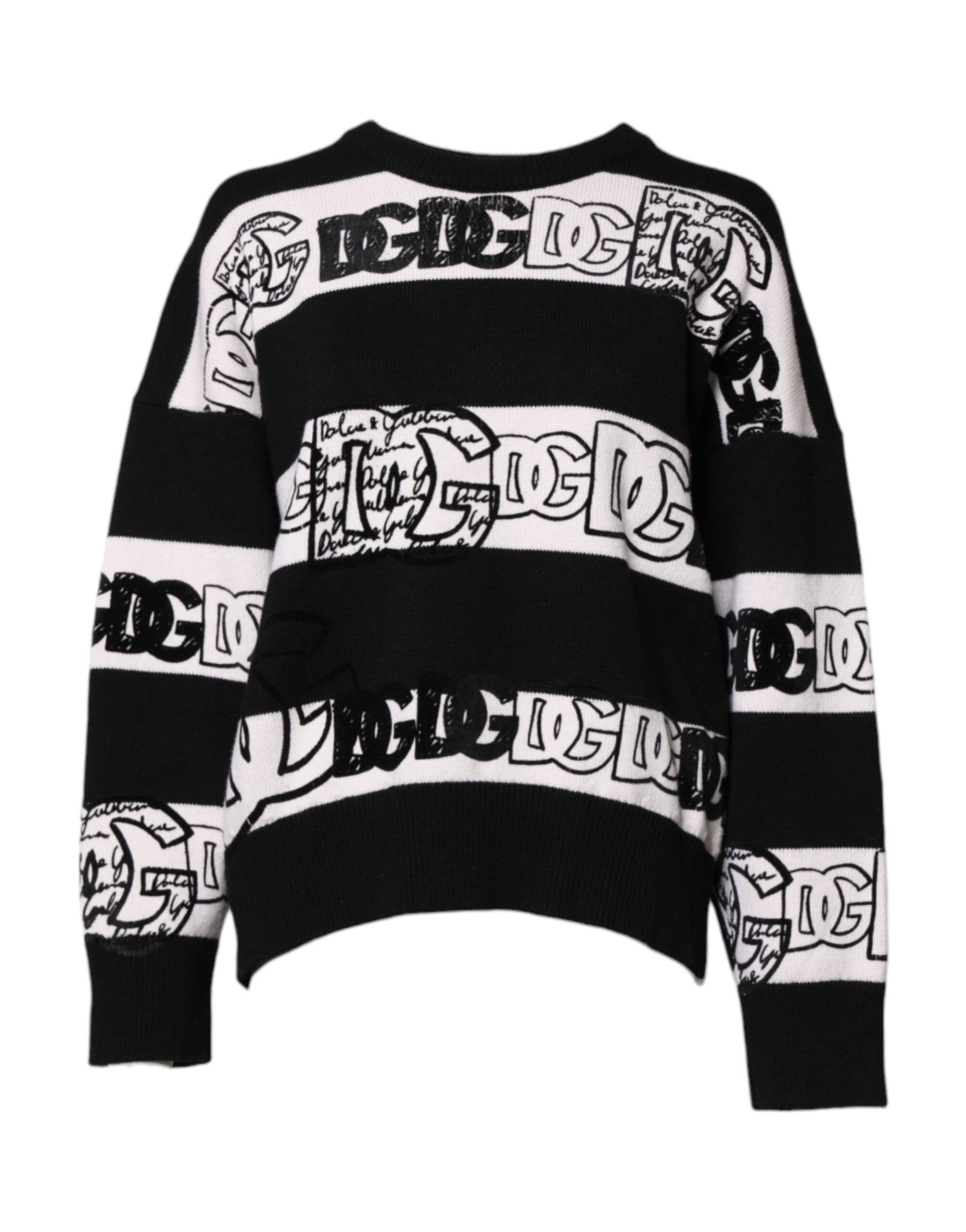 Pull Dolce & Gabbana logo noir blanc