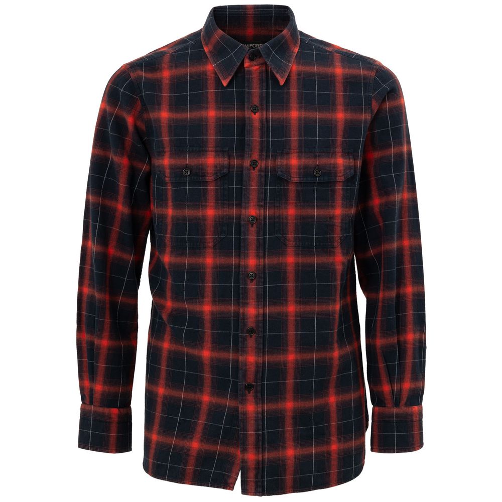 Chemise Tom Ford HME001 rouge et noir