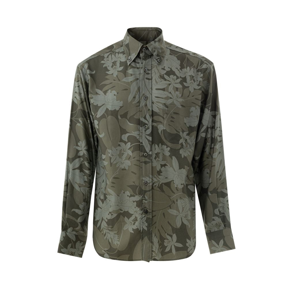 Chemise Tom Ford imprimé floral verte