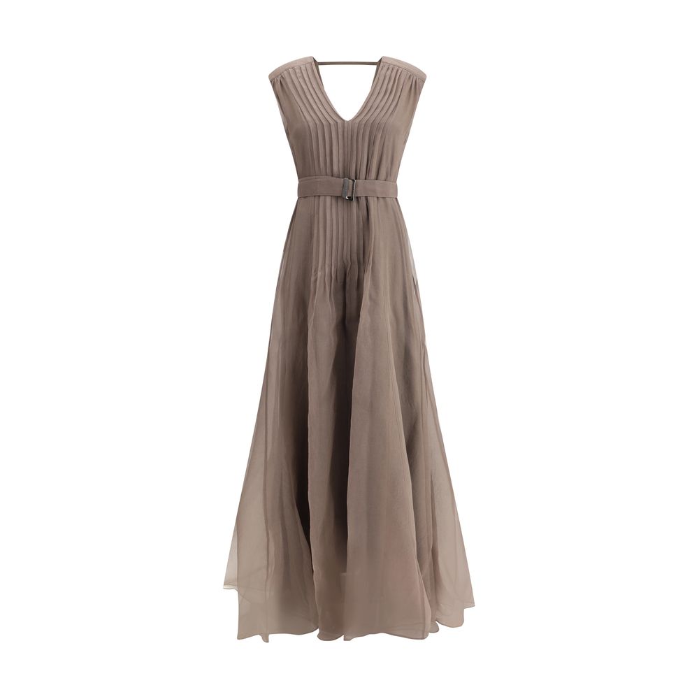 Robe longue Brunello Cucinelli soie noire