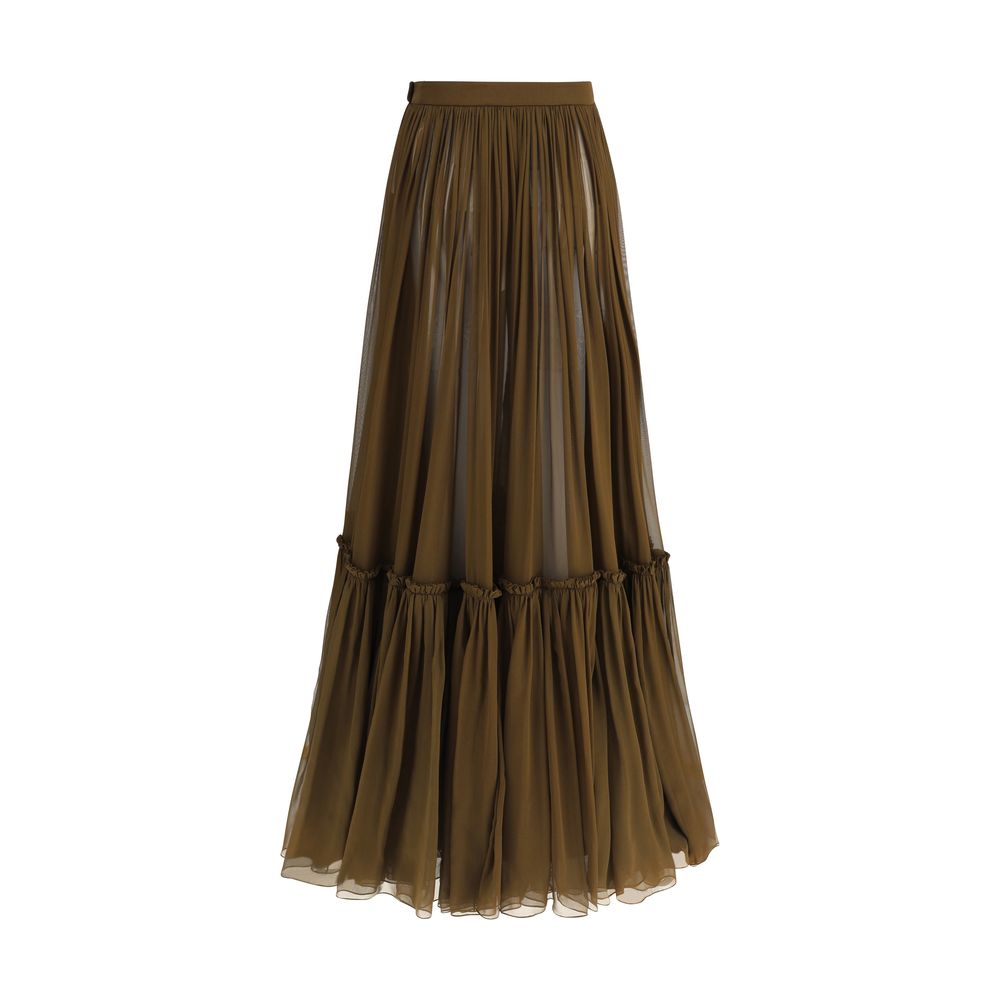 Jupe longue Saint Laurent brun