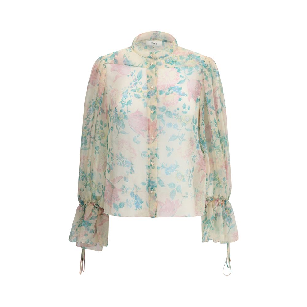 Blouse Chloé sheer imprimé pivoines