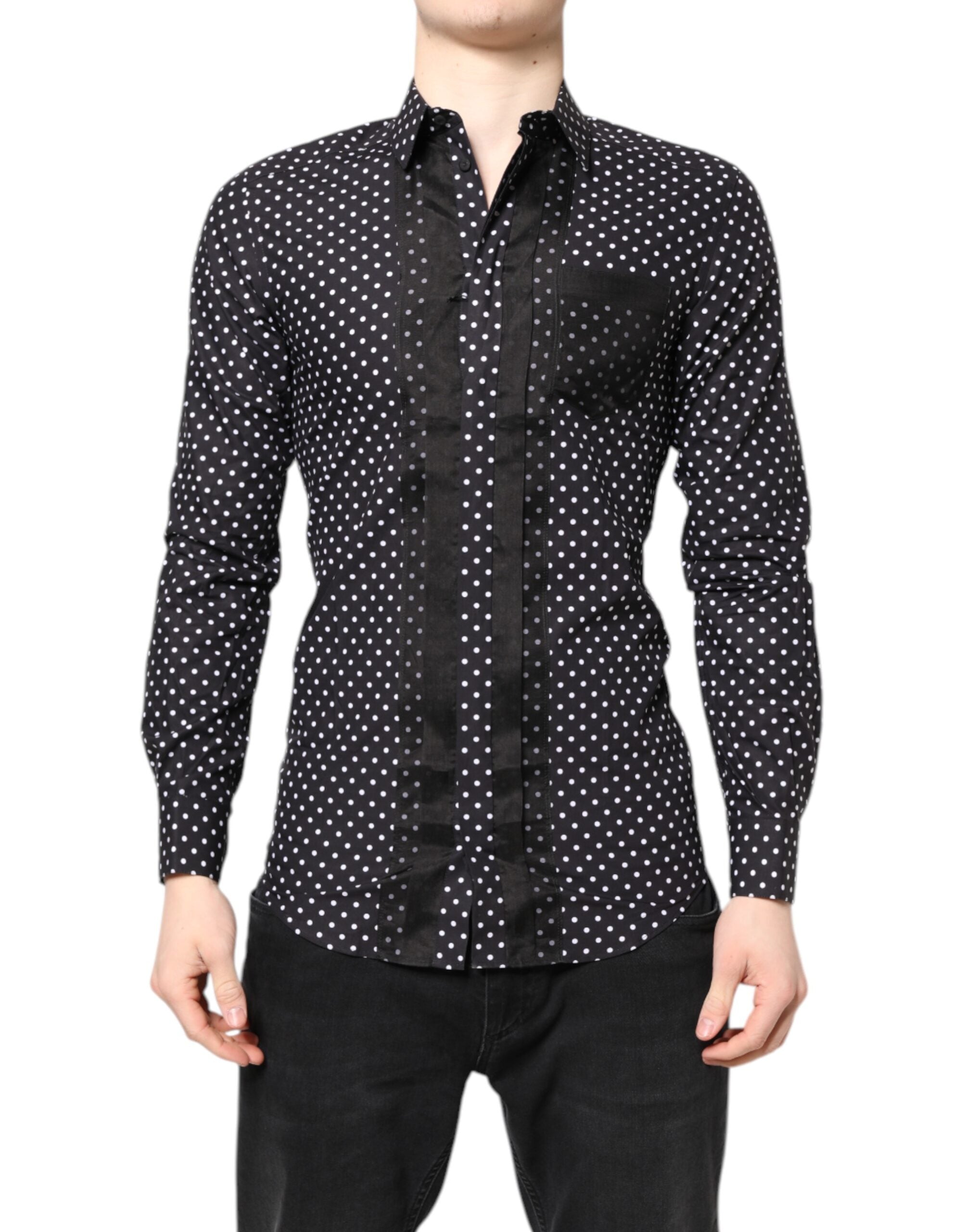 Chemise Dolce & Gabbana Gold noire à pois