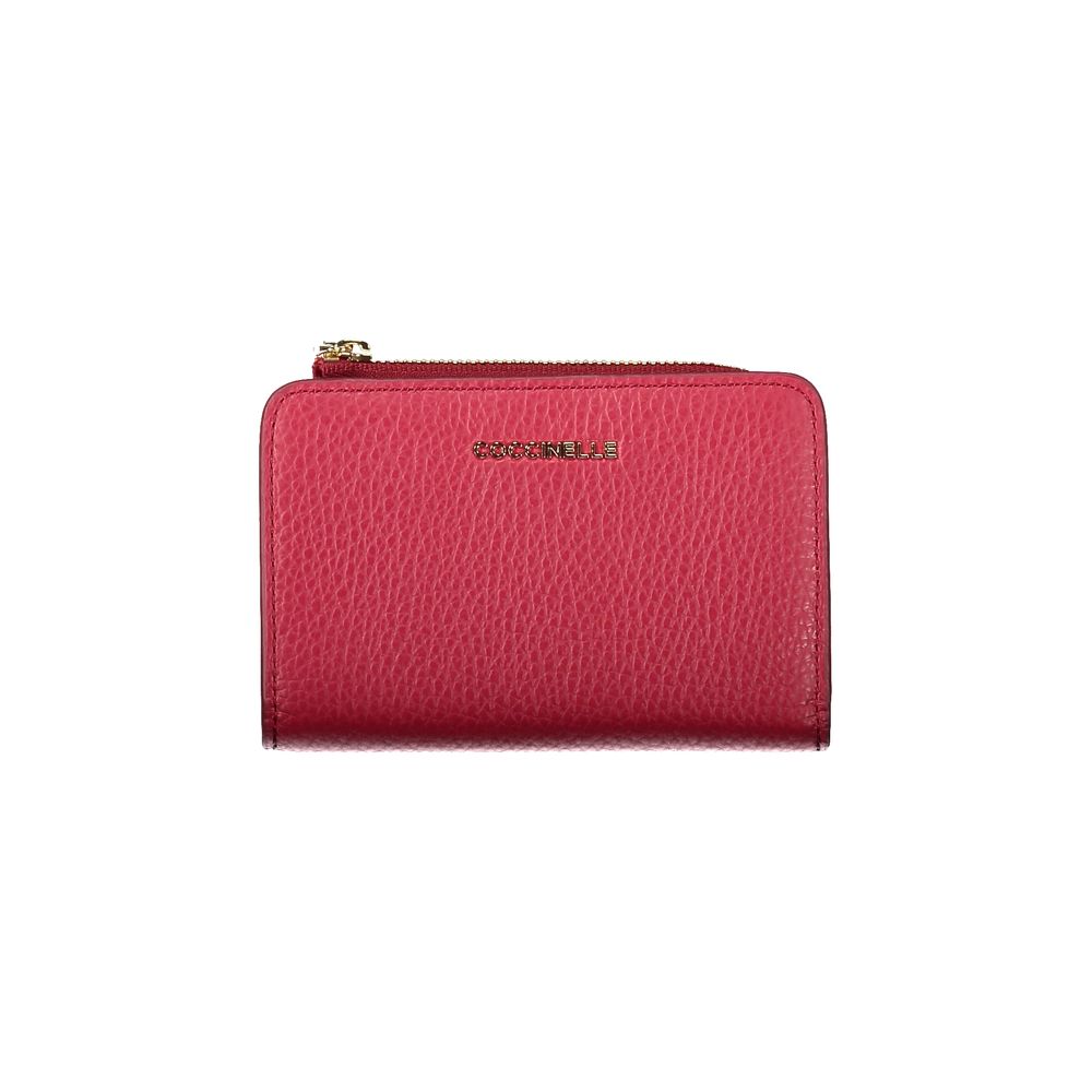 Portefeuille Coccinelle Metallic Soft rouge métallisé