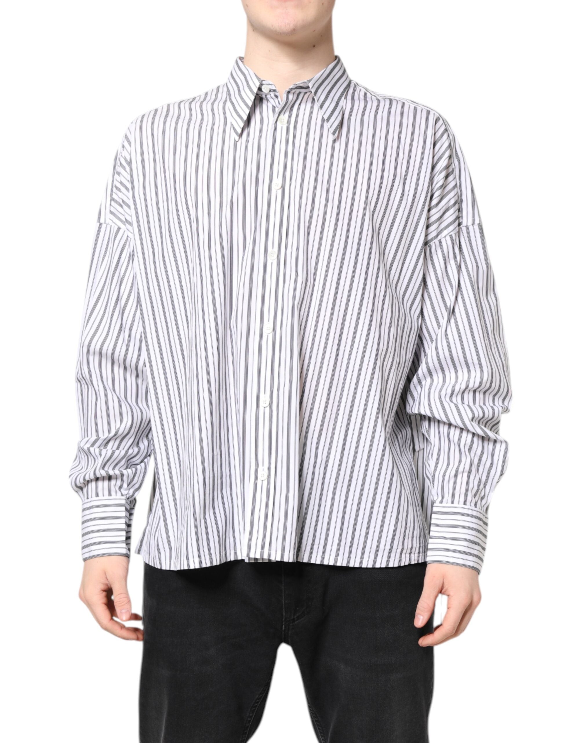 Chemise Dolce & Gabbana casual rayée noire et blanche