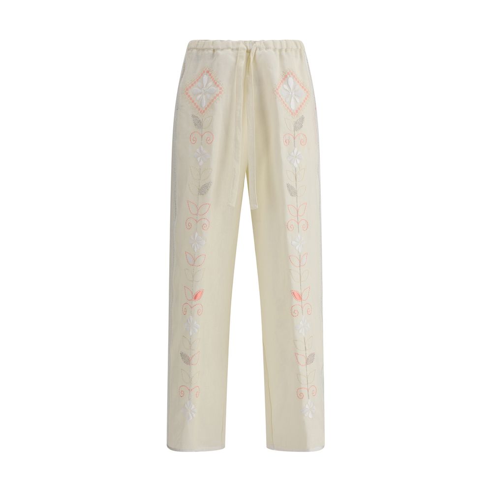 Pantalon Forte_Forte brodé beige