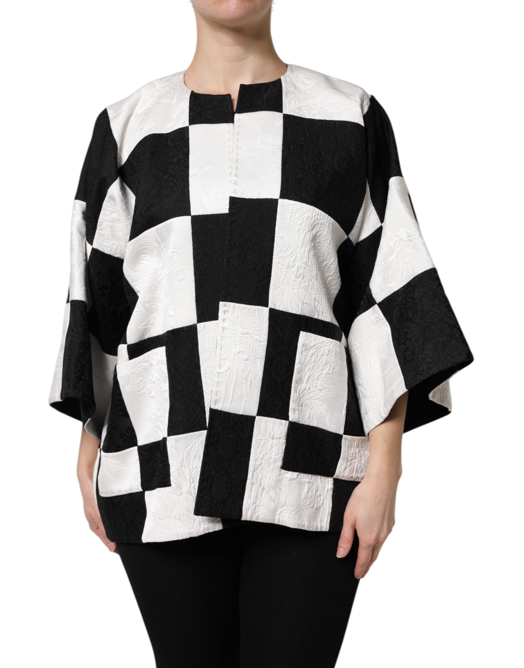 Blazer Dolce & Gabbana patchwork noir et blanc