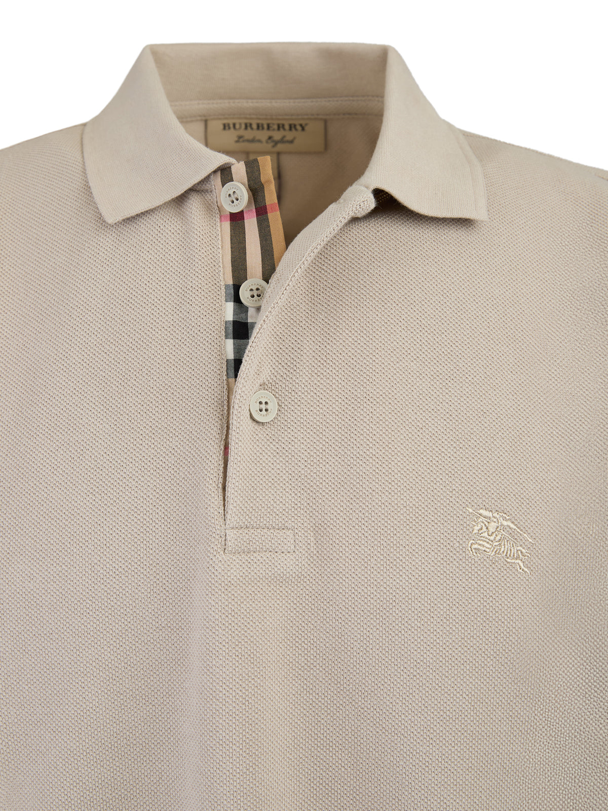 Polo Burberry courte manches pale stone
