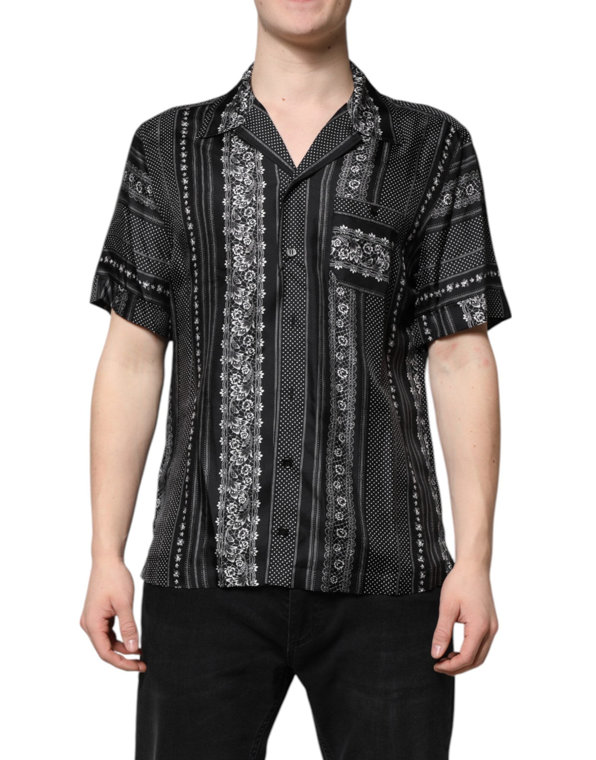 Chemise Dolce & Gabbana à imprimé floral noire
