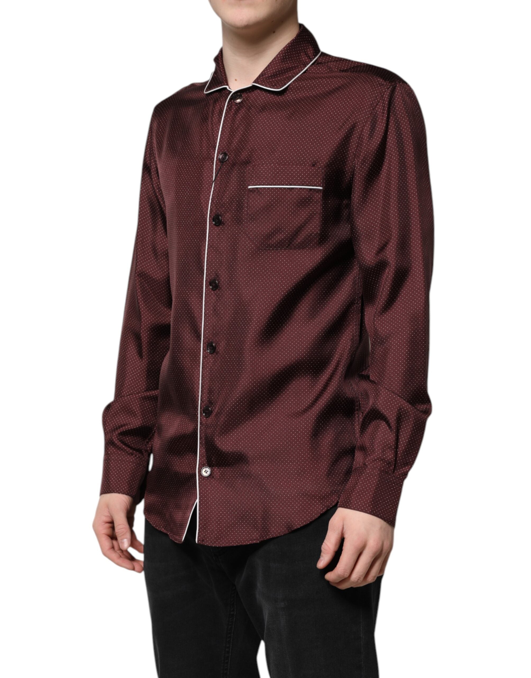 Chemise Dolce & Gabbana burgundy à pois