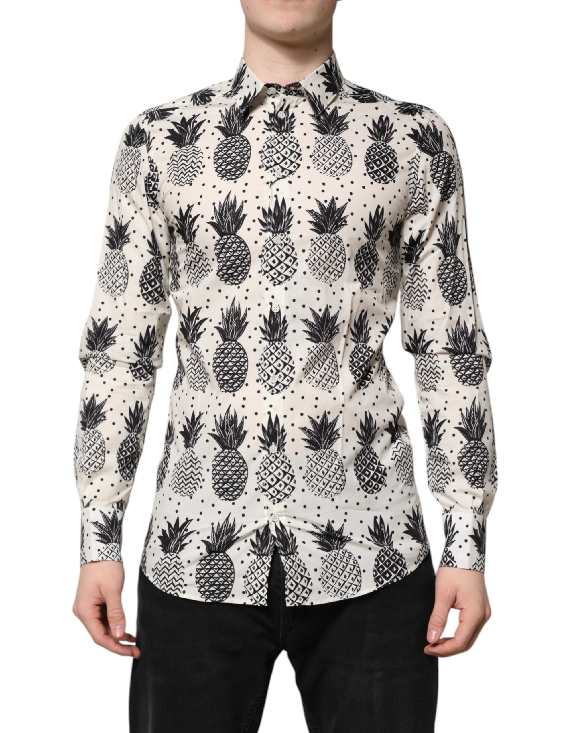 Chemise Dolce & Gabbana à imprimé blanc et ananas
