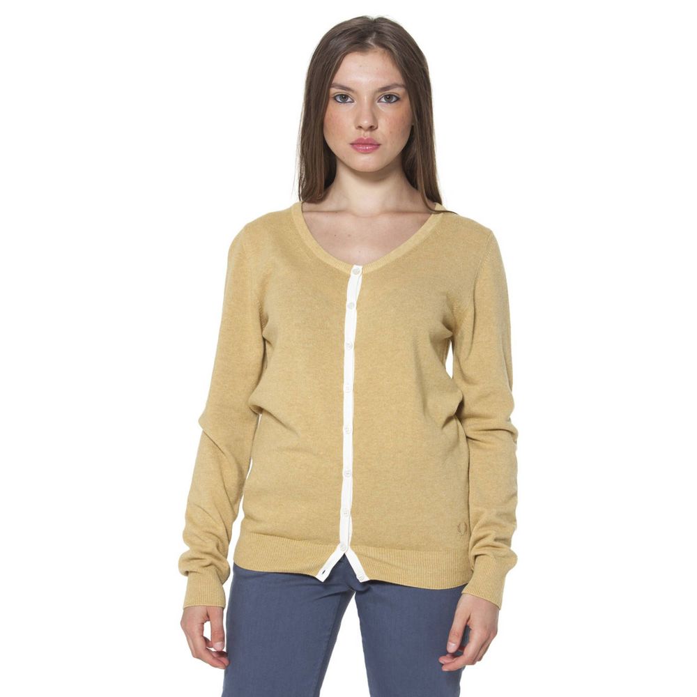 Cardigan jaune à boutons jaune