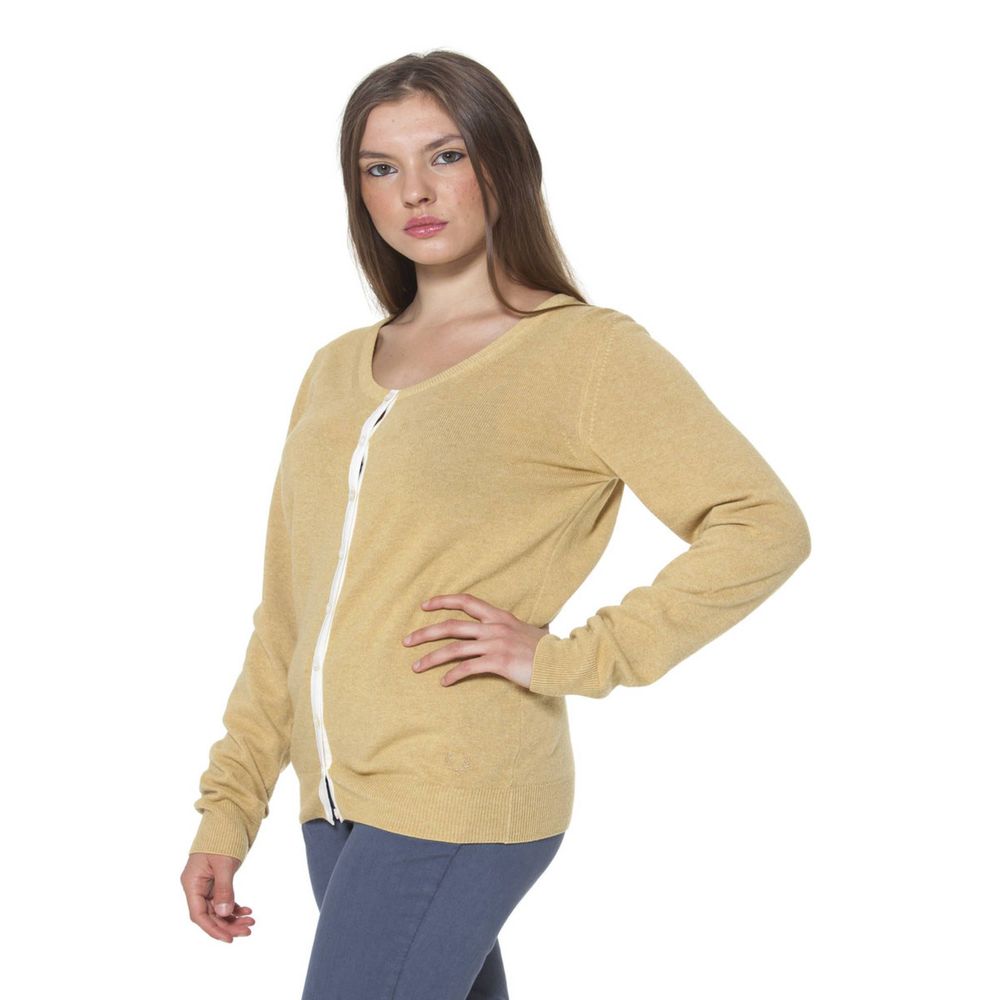 Cardigan jaune à boutons jaune
