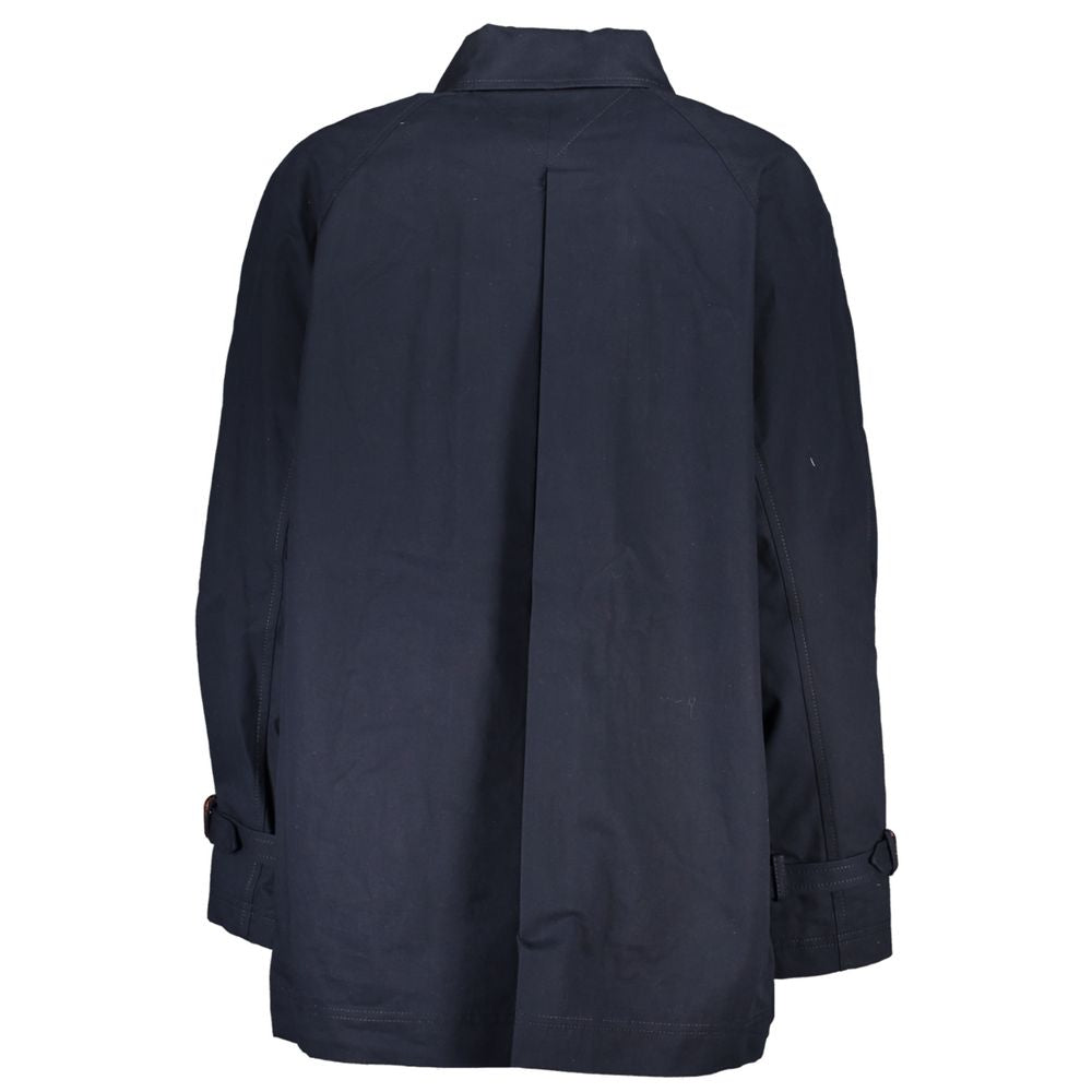 Trench coat Manteau Blue Long Sleeve bleu