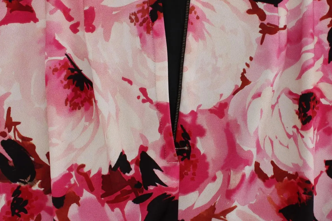 Robe Dolce & Gabbana longue noire à fleurs roses Dolce & Gabbana