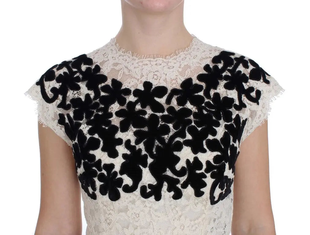 Robe maxi Dolce & Gabbana floral noir et blanc Dolce & Gabbana