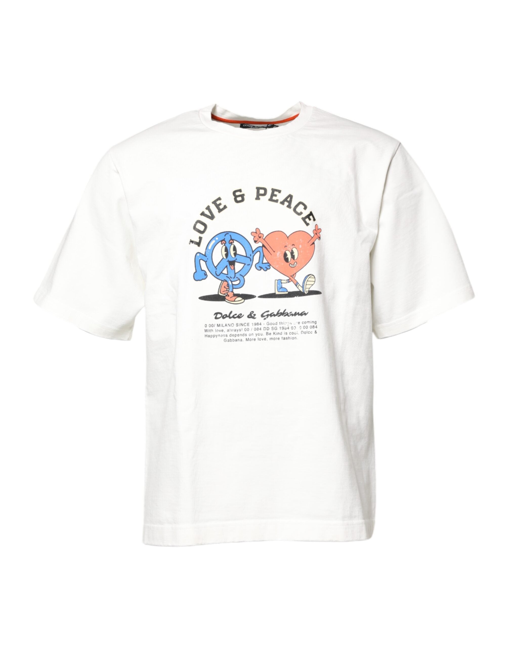 T-shirt Dolce & Gabbana LOVE & PEACE blanc