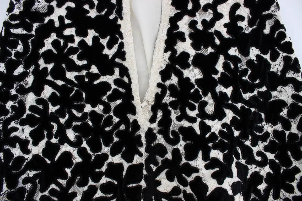Robe maxi Dolce & Gabbana floral noir et blanc Dolce & Gabbana