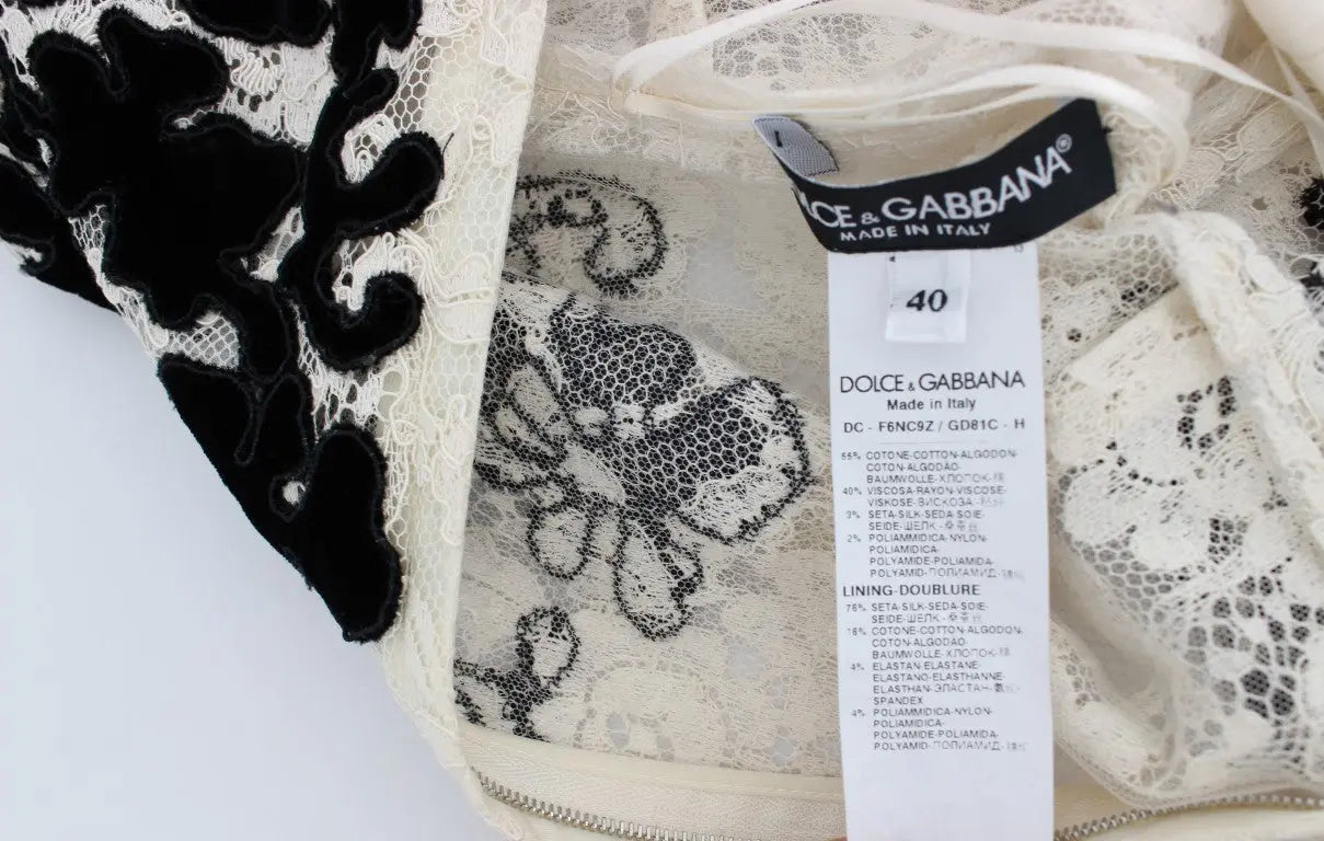 Robe maxi Dolce & Gabbana floral noir et blanc Dolce & Gabbana