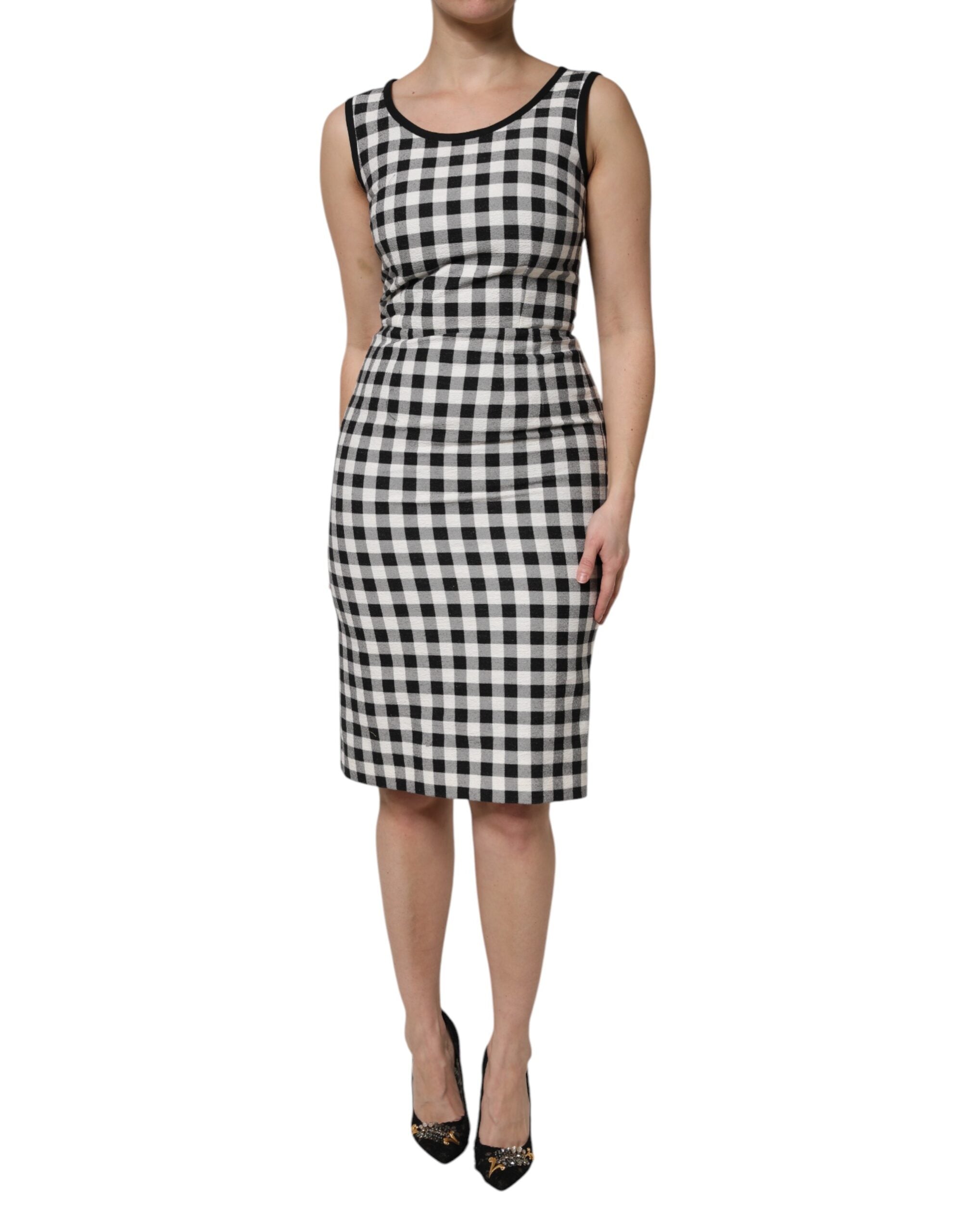 Robe Dolce & Gabbana sans manches noir et blanc