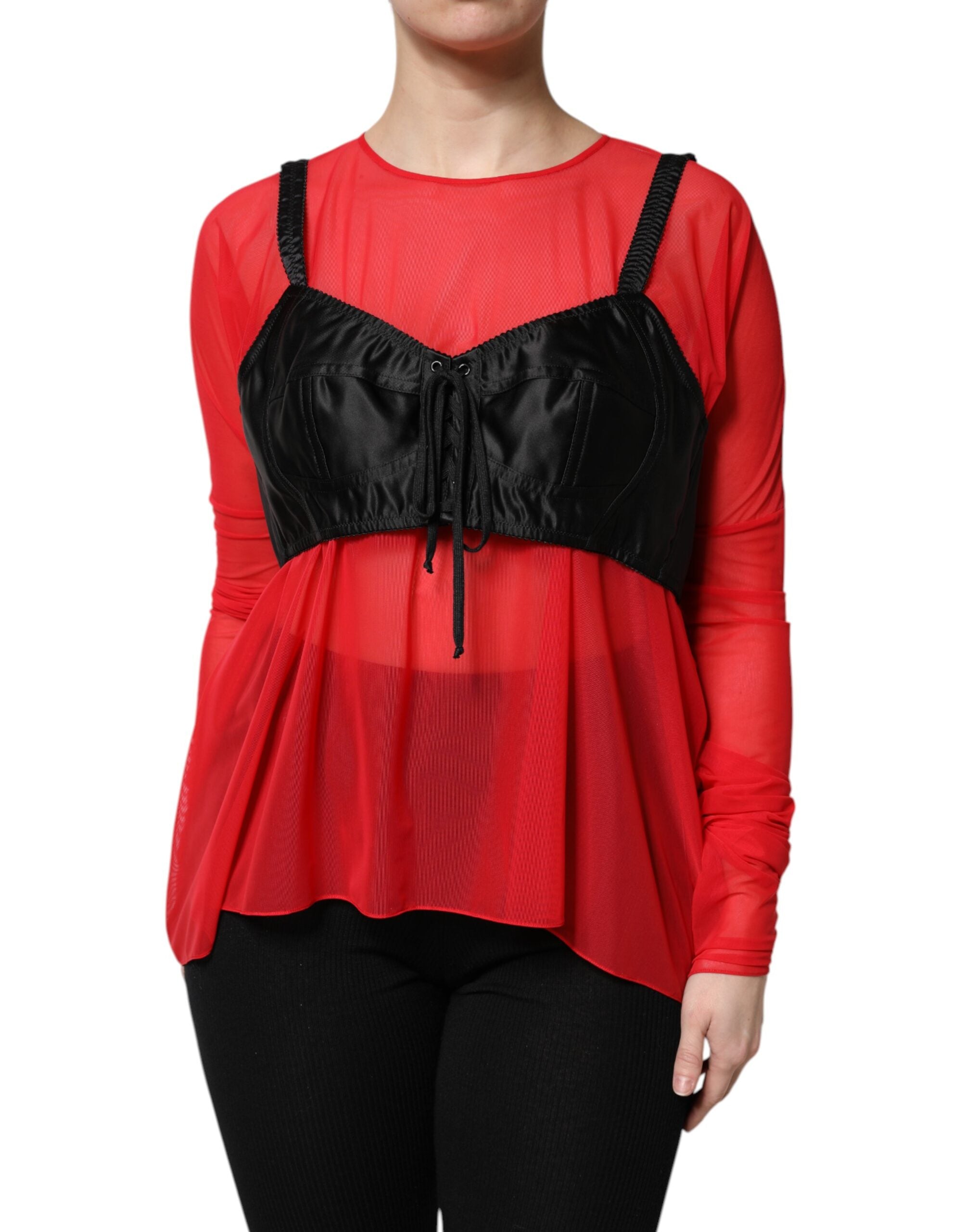 Top Dolce & Gabbana bustier rouge noir