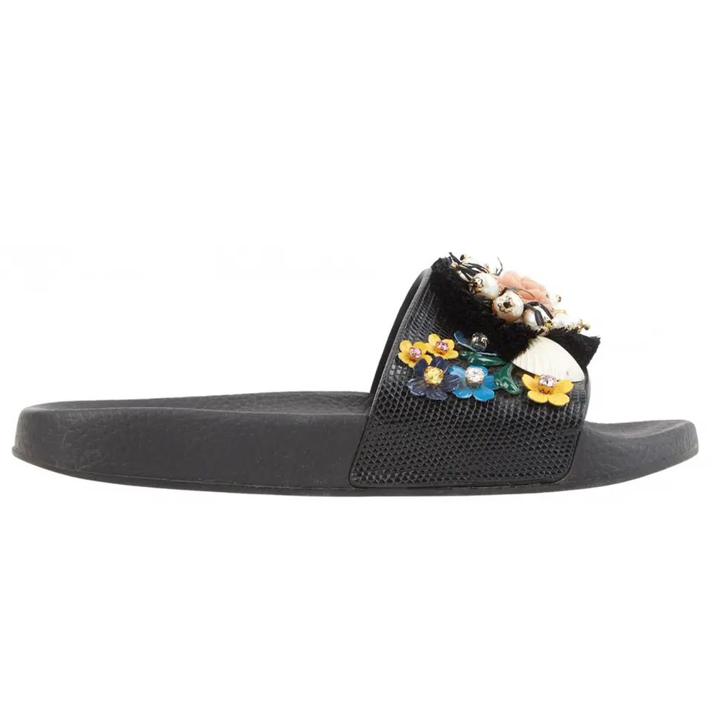 Sandales Dolce & Gabbana iguane noires