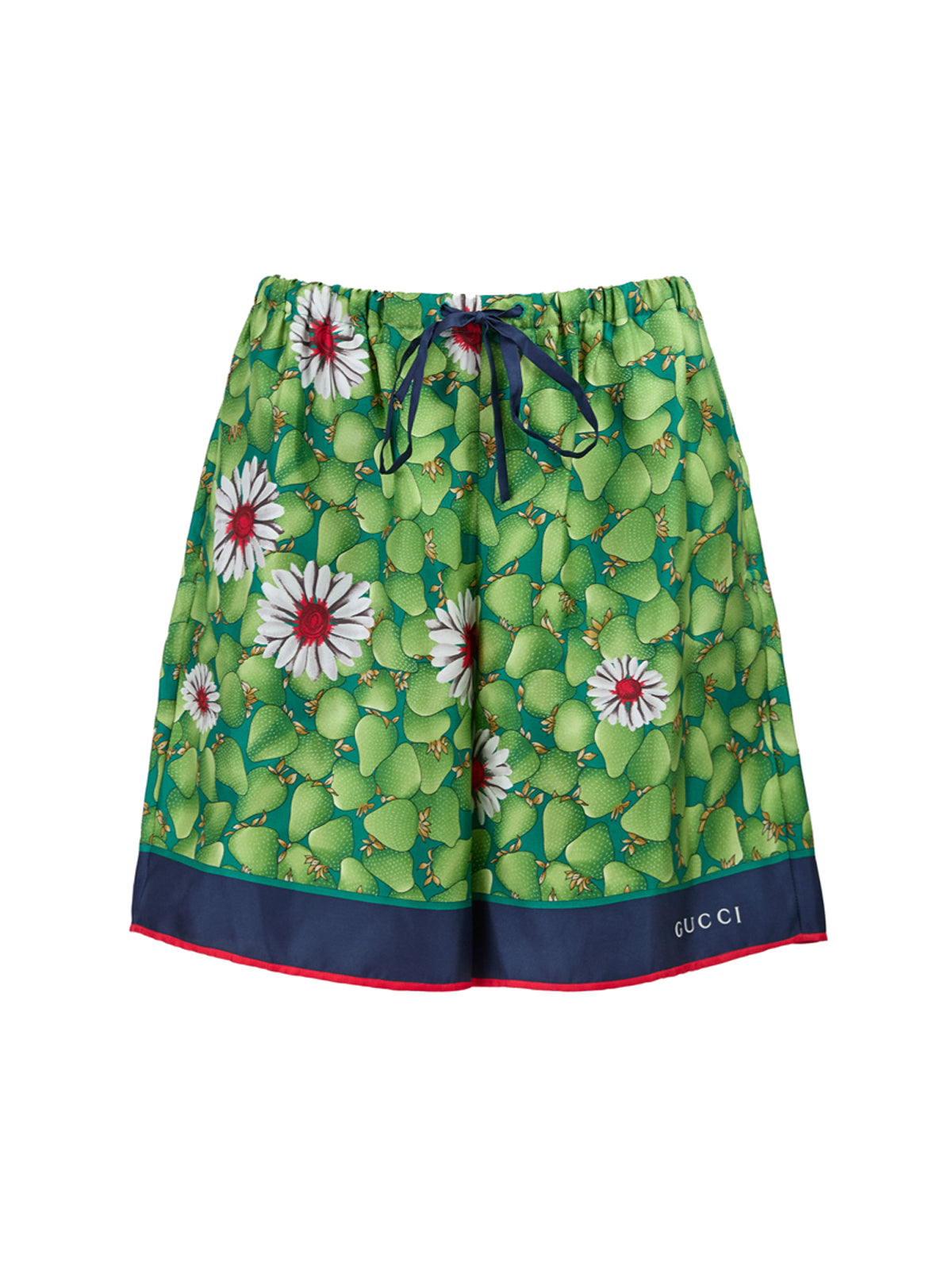 Short Gucci imprimé fleuri vert