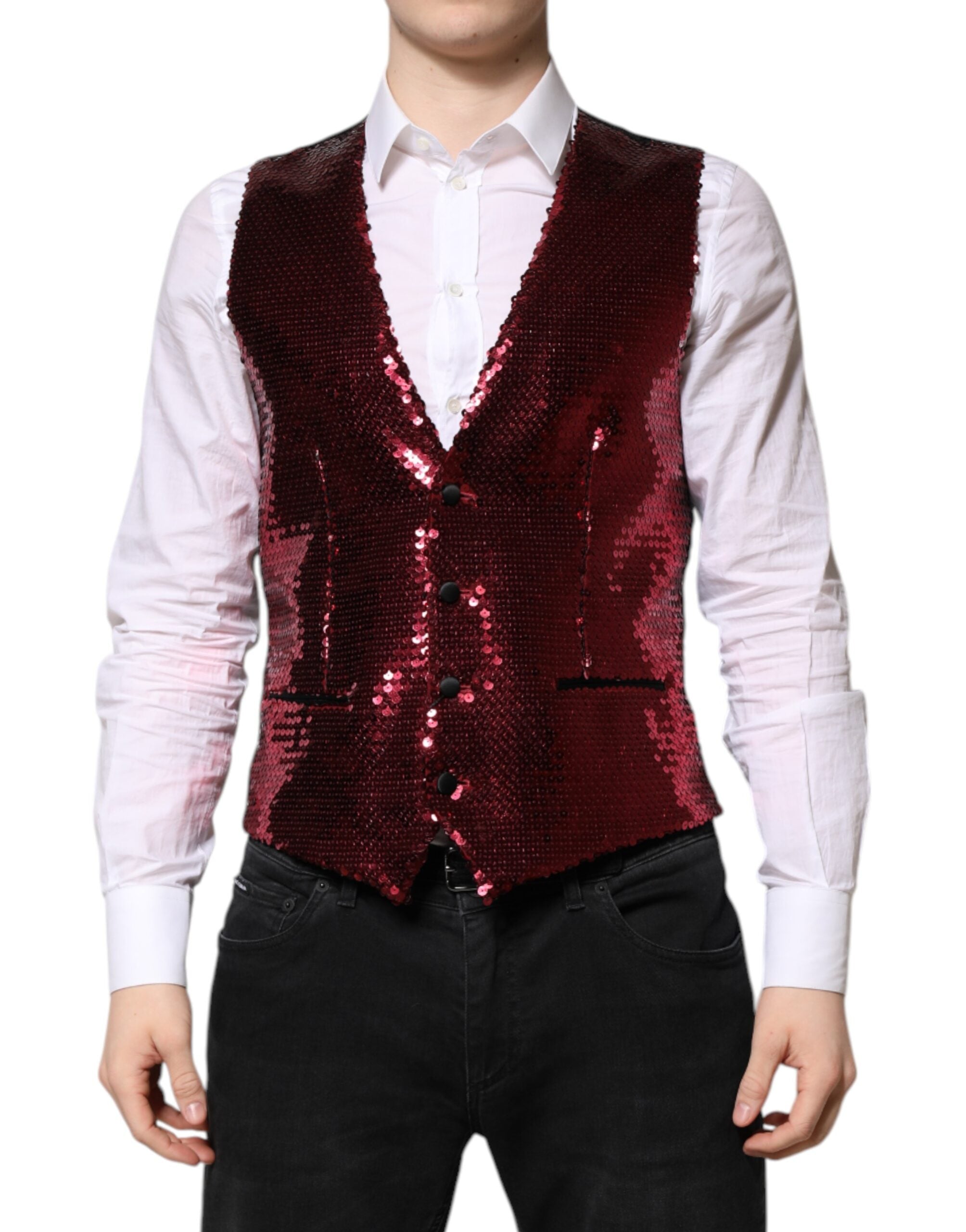 Gilet Dolce & Gabbana rouge sequiné