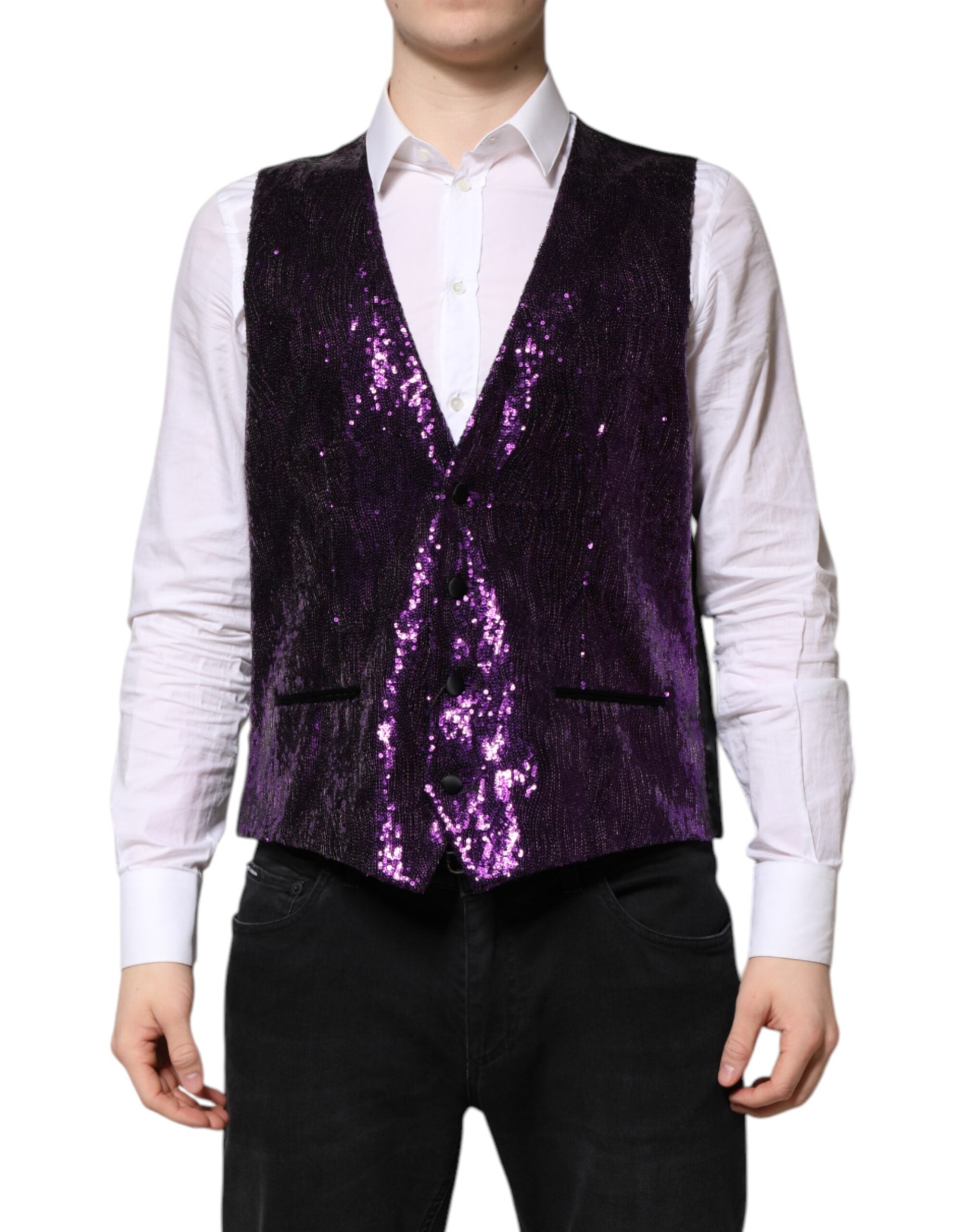 Gilet Dolce & Gabbana violet sequiné