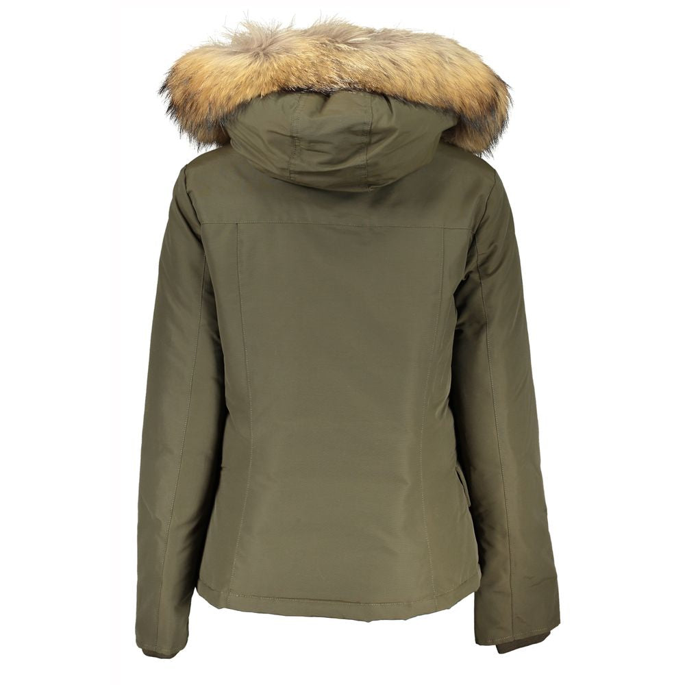 Veste Longue avec Capuche verte