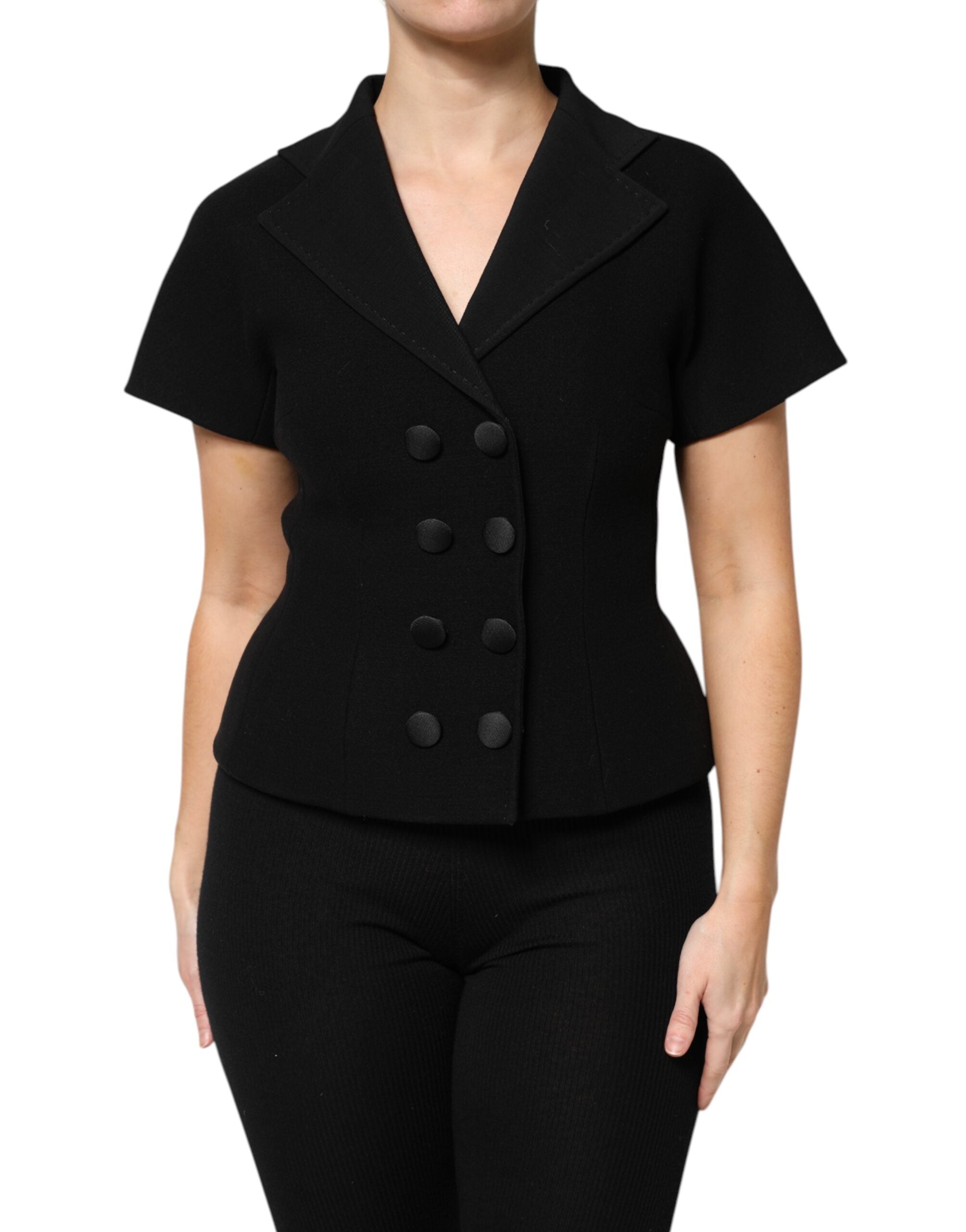Manteau Dolce & Gabbana à double boutonnage noir