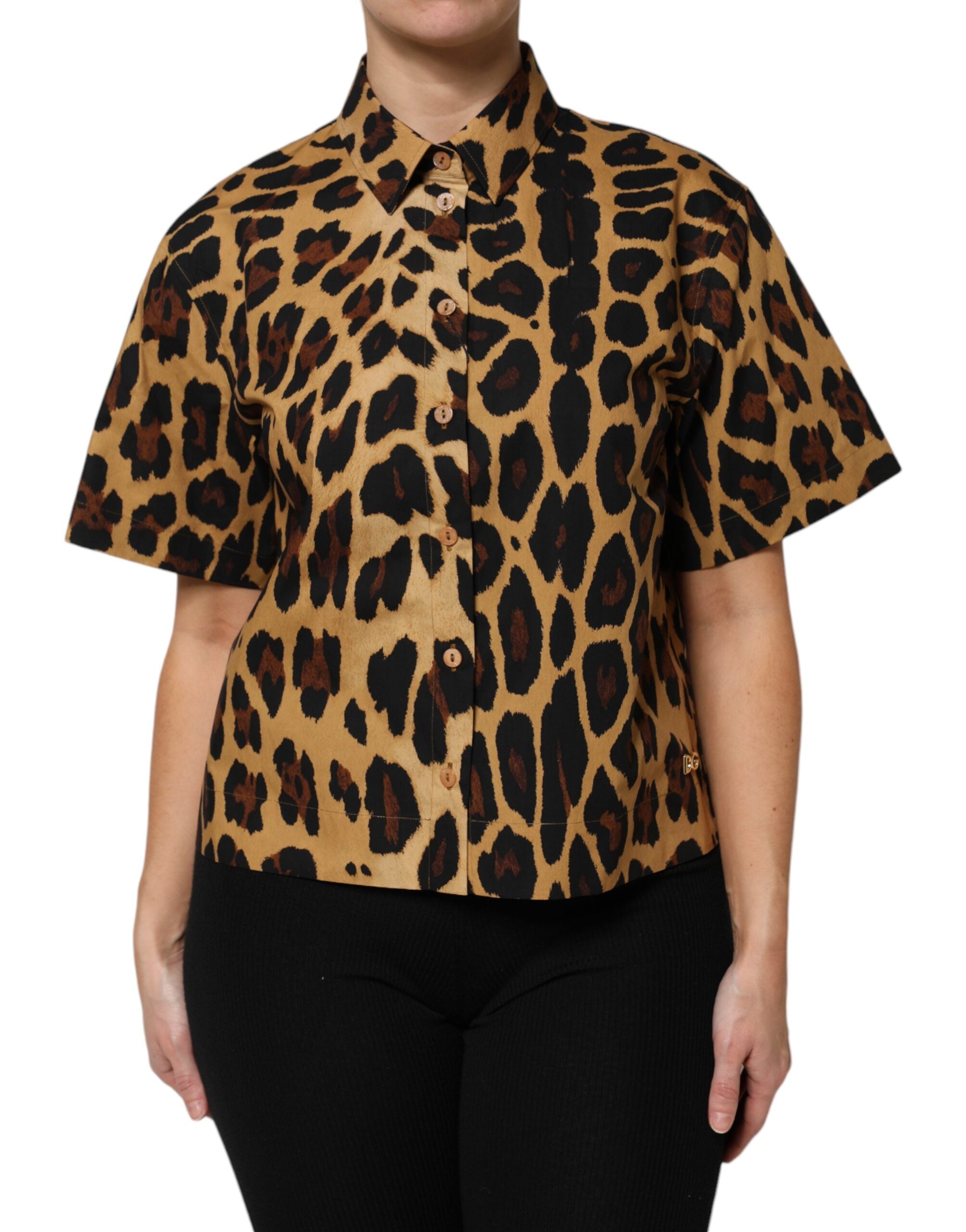 Polo Dolce & Gabbana léopard marron