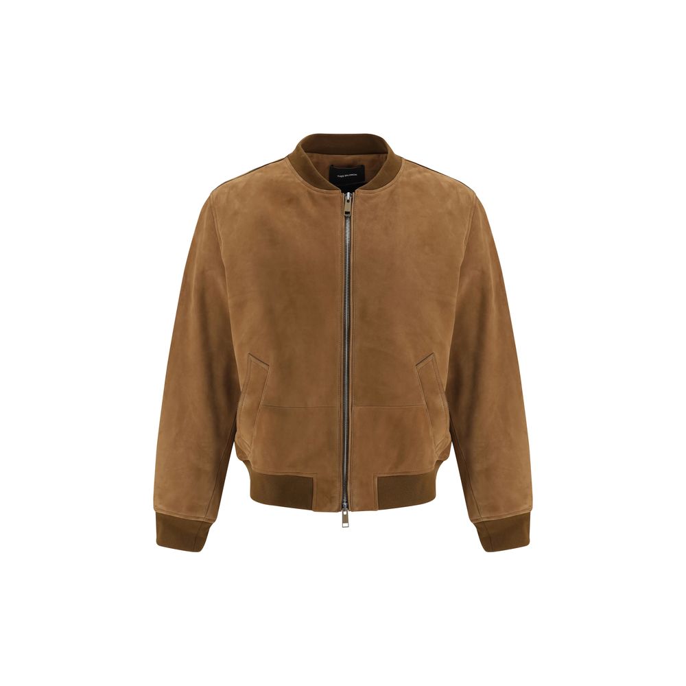 Bomber Yves Salomon en daim marron