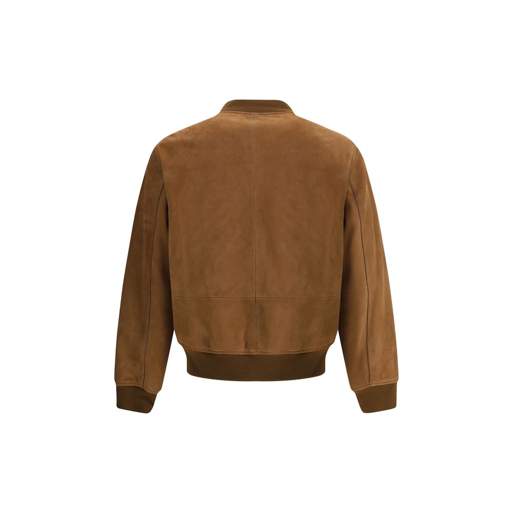 Bomber Yves Salomon en daim marron
