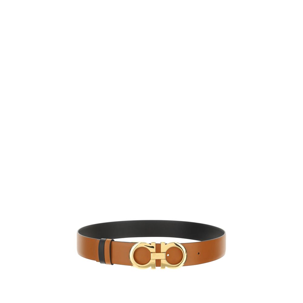 Ceinture Ferragamo réversible noire et marron