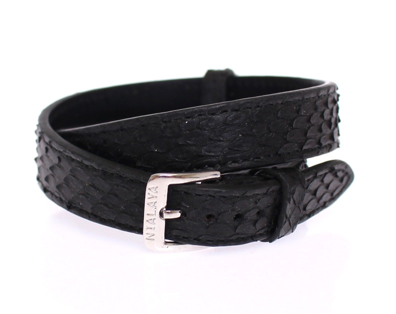 Bracelet NIALAYA Snakeskin LOVE noir