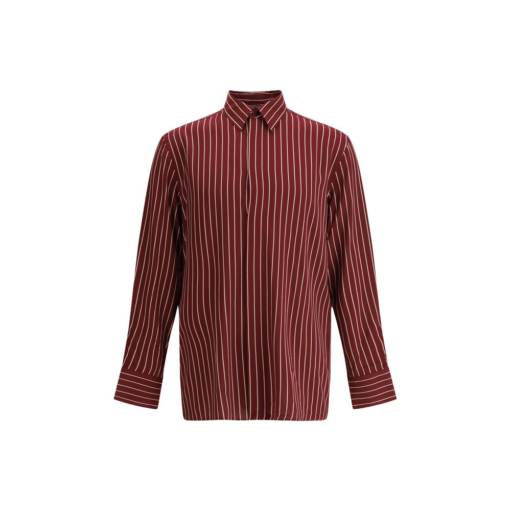 Chemise Saint Laurent à rayures verticales blanches